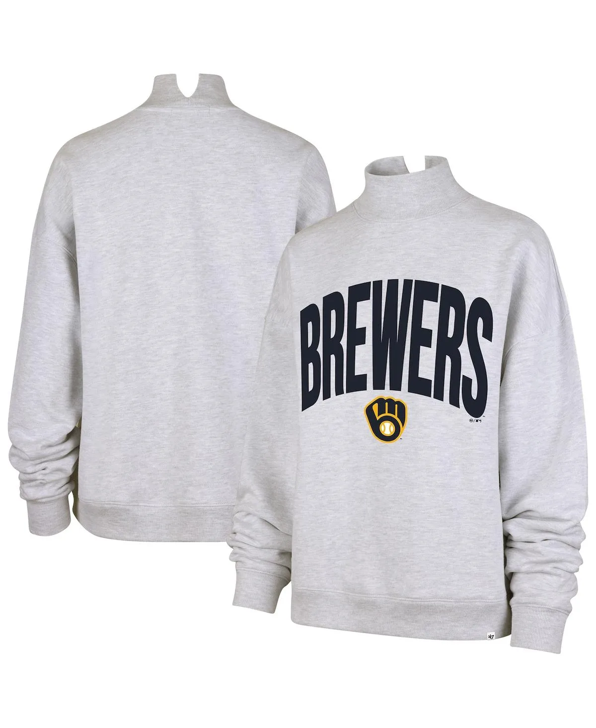 Milwaukee Brewers Subtle Muse Mock Neck Sweatshirt by 47 Brand
