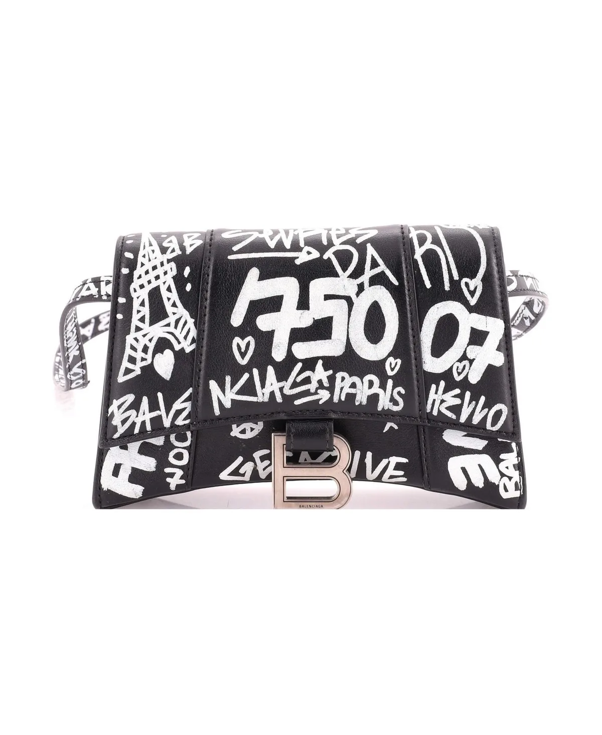 Pre-Owned Balenciaga Xs Hourglass Belt Bag Printed Leather by Balenciaga