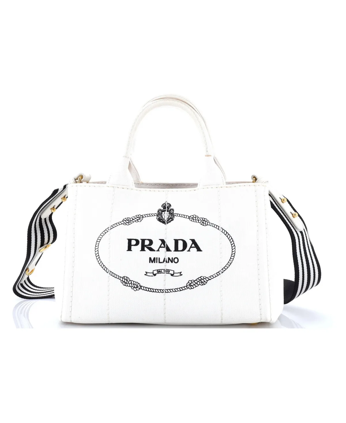 Pre-Owned Prada Mini Canapa Convertible Tote Canvas by Prada