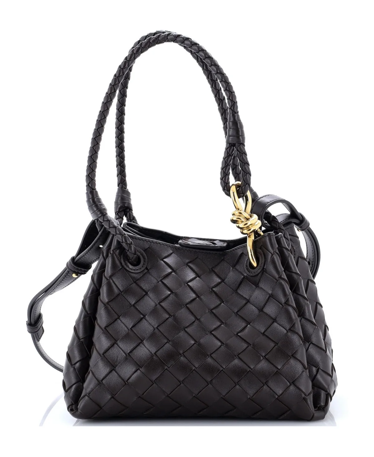 Pre-Owned Bottega Veneta Small Parachute Handle Bag Intrecciato Leather by Bottega Veneta