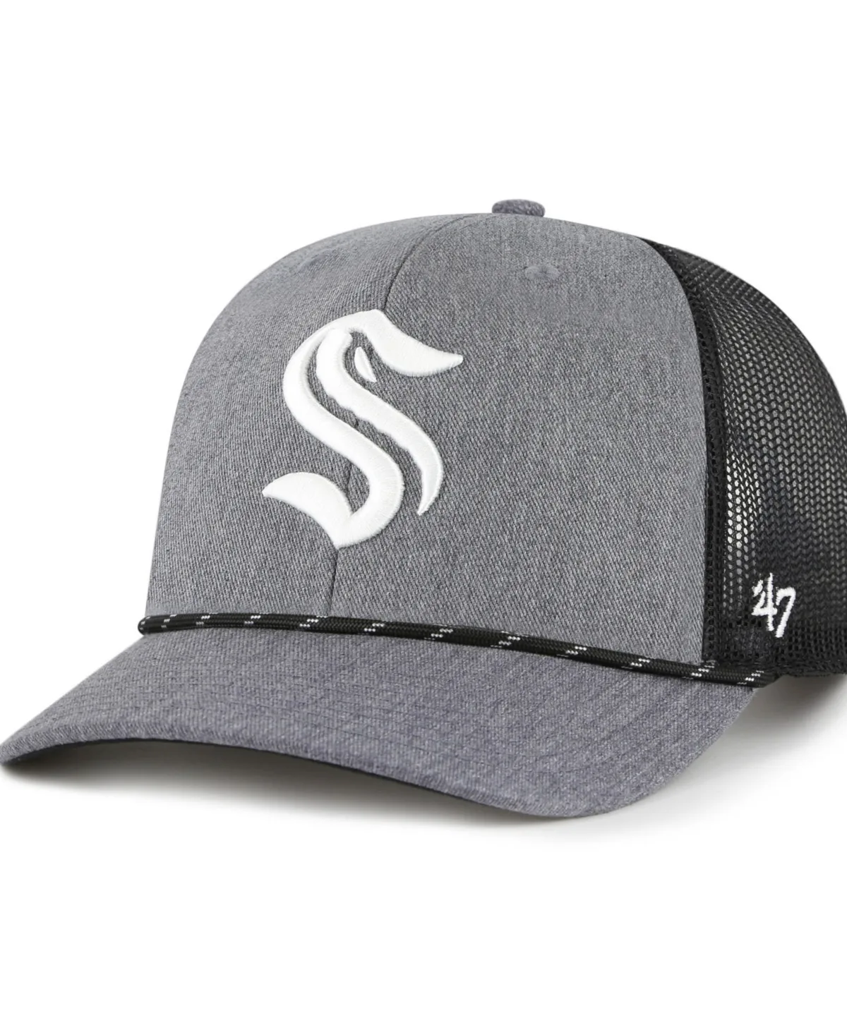 Seattle Kraken Carbon Rope Trucker Adjustable Hat by 47 Brand