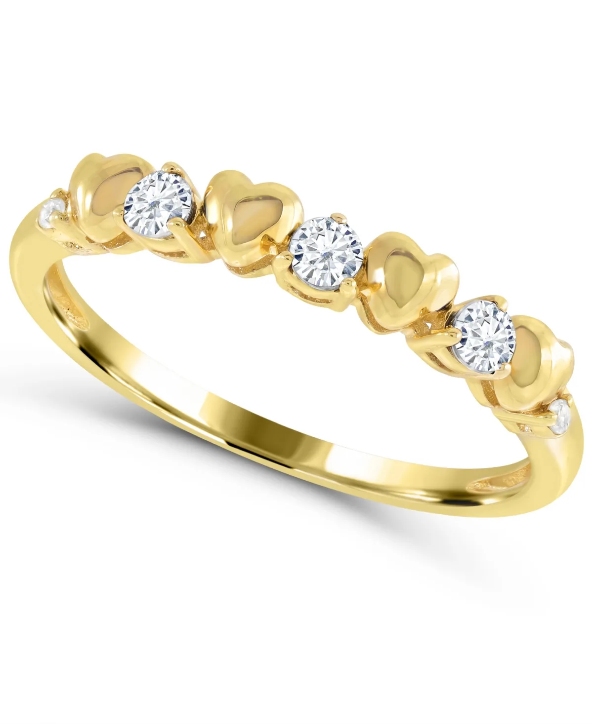 Lab-Grown White Sapphire Ring (1/5 ct. t.w.) in 14K Gold-Plated Sterling Silver by Macy's