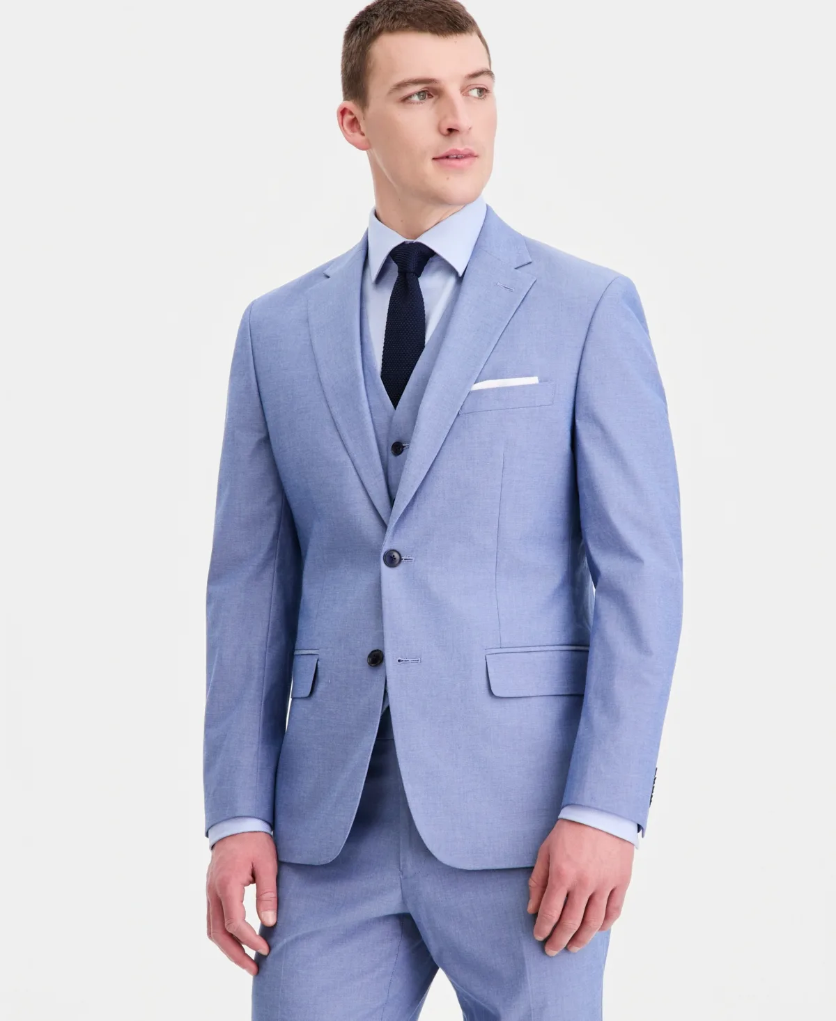 Tommy Hilfiger Modern-Fit TH Flex Stretch Chambray Suit Separates Jacket by Tommy Hilfiger