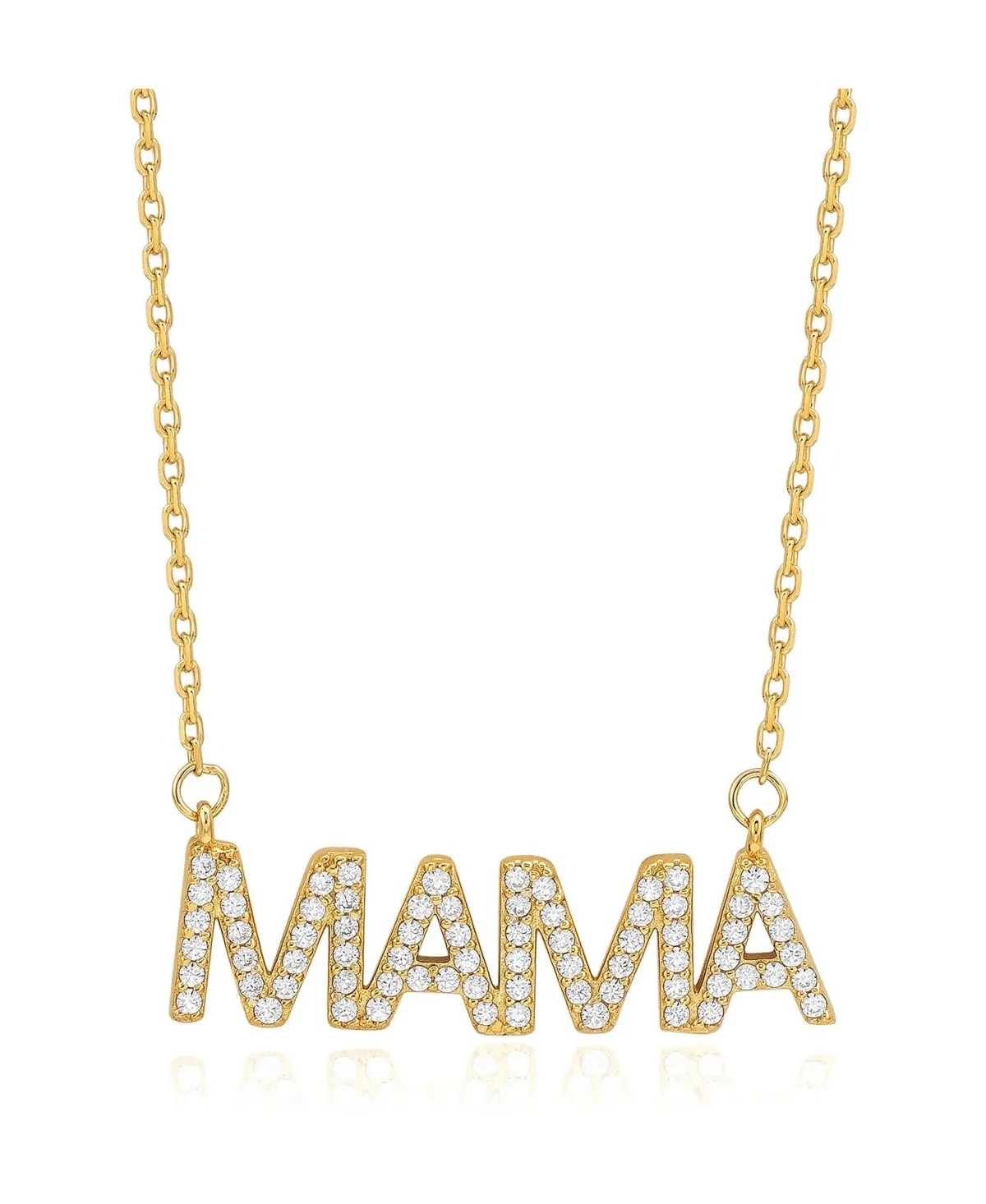 Sterling Silver Cubic Zirconia Mama Necklace by Suzy Levian New York