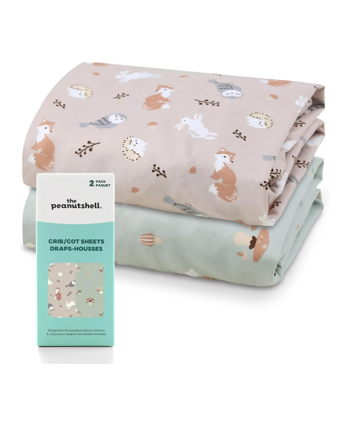 Woodland Story Crib Sheet, 2-Pack by The Peanutshell