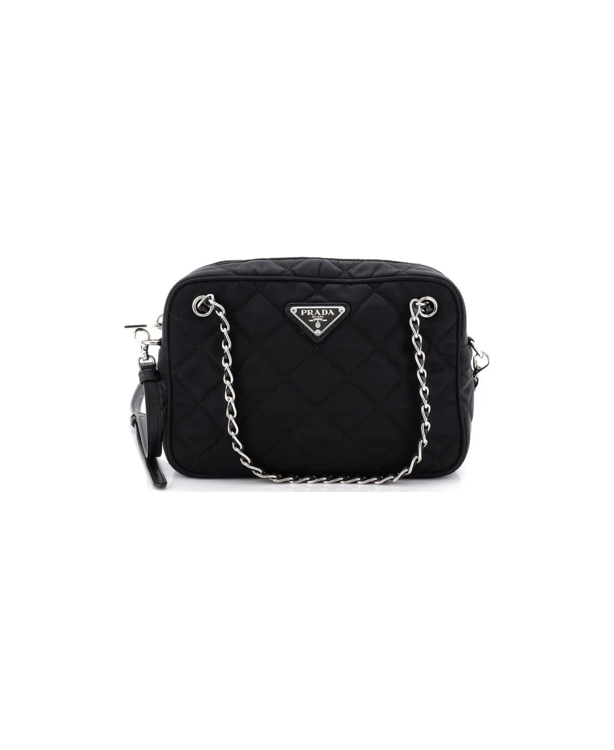Pre-Owned Prada Small Camera Bag Quilted Tessuto