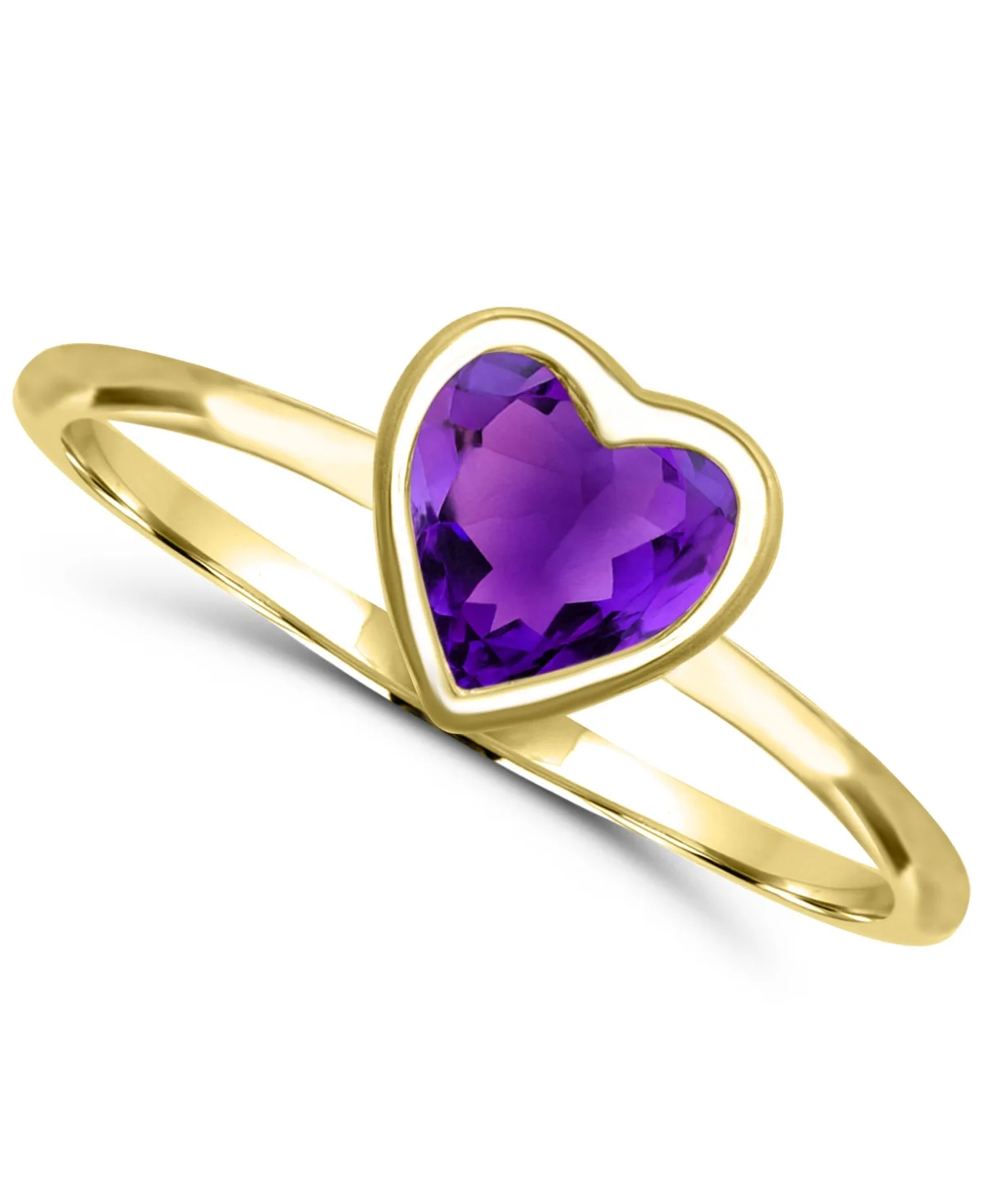 Amethyst Heart Ring (1/2 ct. t.w.) in 14k Gold-Plated Sterling Silver by Macy's