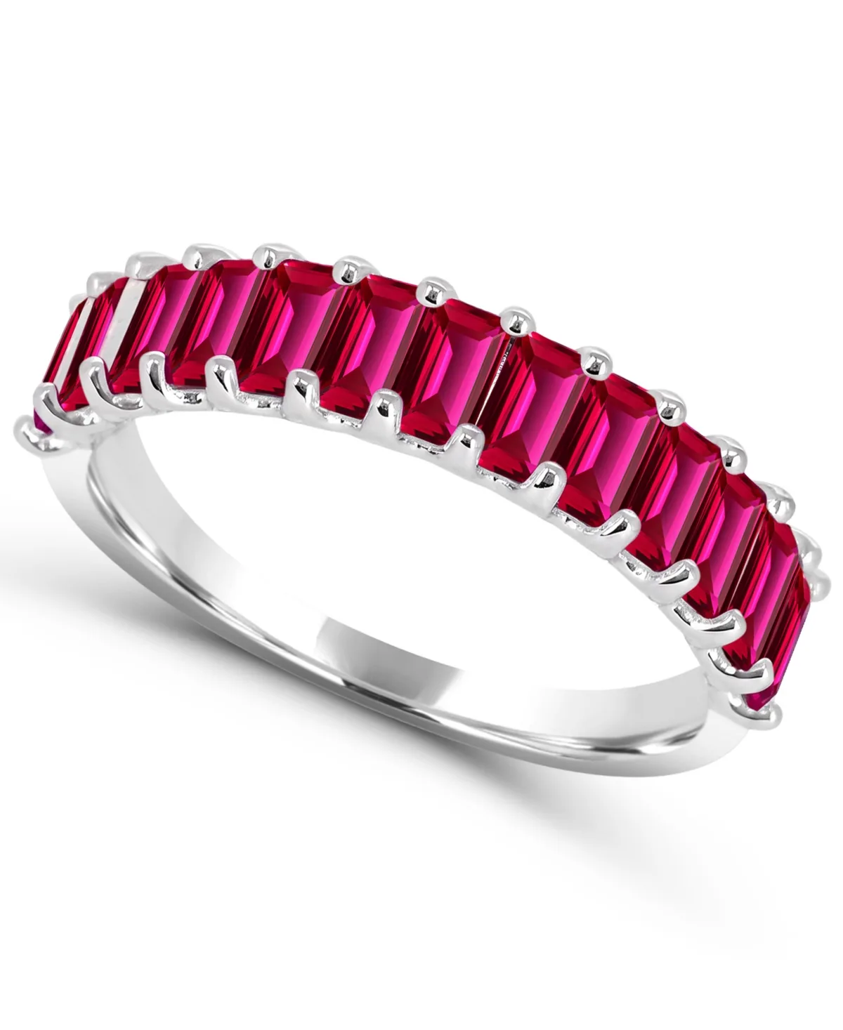 Lab-Grown Ruby Wedding & Anniversary Band (1-3/4 ct. t.w.) in Sterling Silver by Macy's