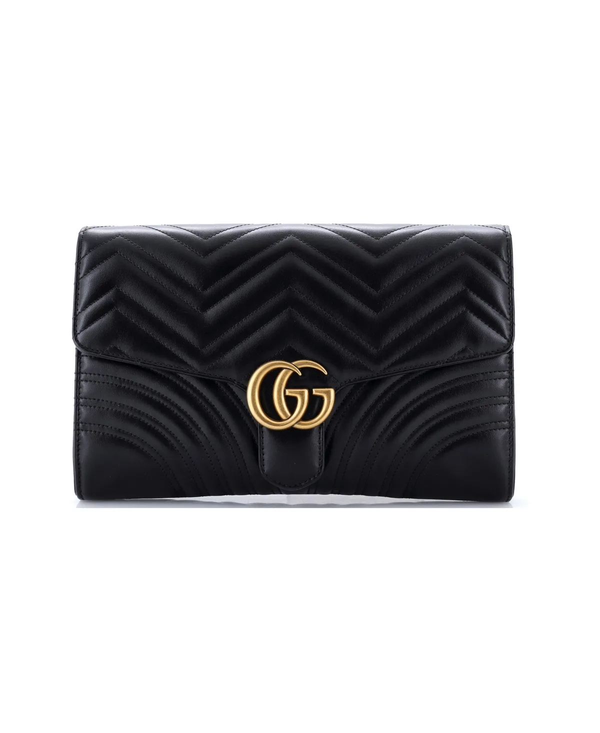 Pre-Owned Gucci Gg Marmont Flap Clutch Matelasse Leather by Gucci