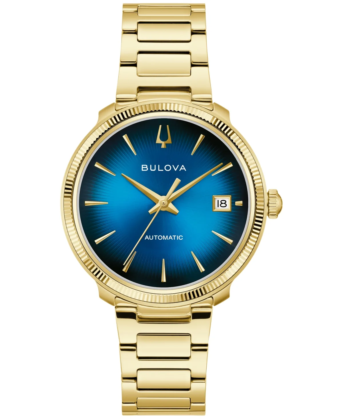 Automatic Disco Sapphire Crystal Gold-Tone Stainless Steel Bracelet Watch 38mm by Bulova