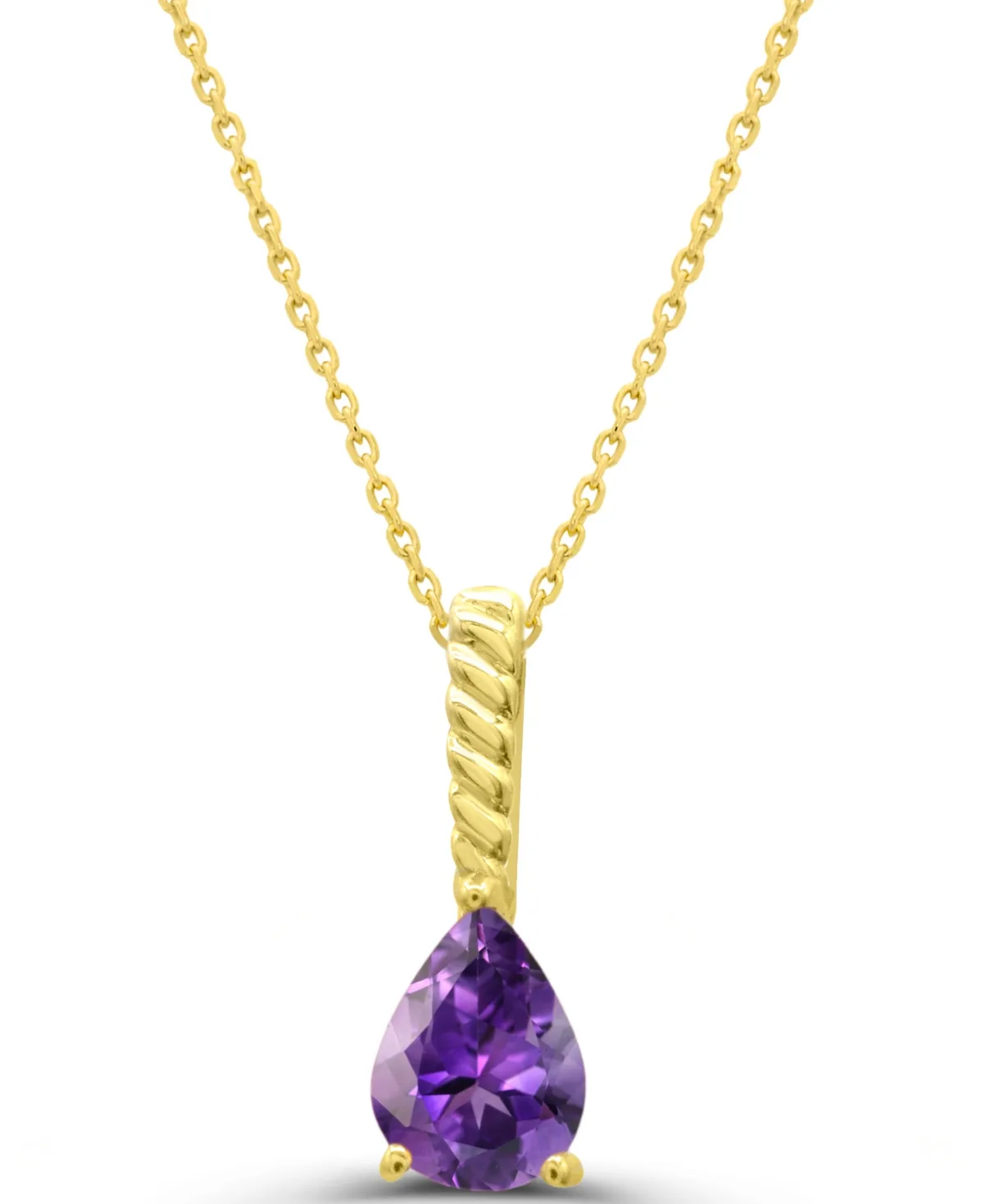 Amethyst (1/2 ct. t.w.) Cable Link Chain Pendant Gold-Plated Sterling Silver by Macy's
