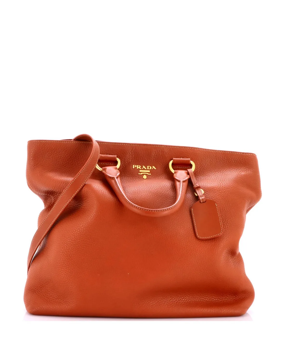 Pre-Owned Large Convertible Shopper Tote Vitello Daino by Prada