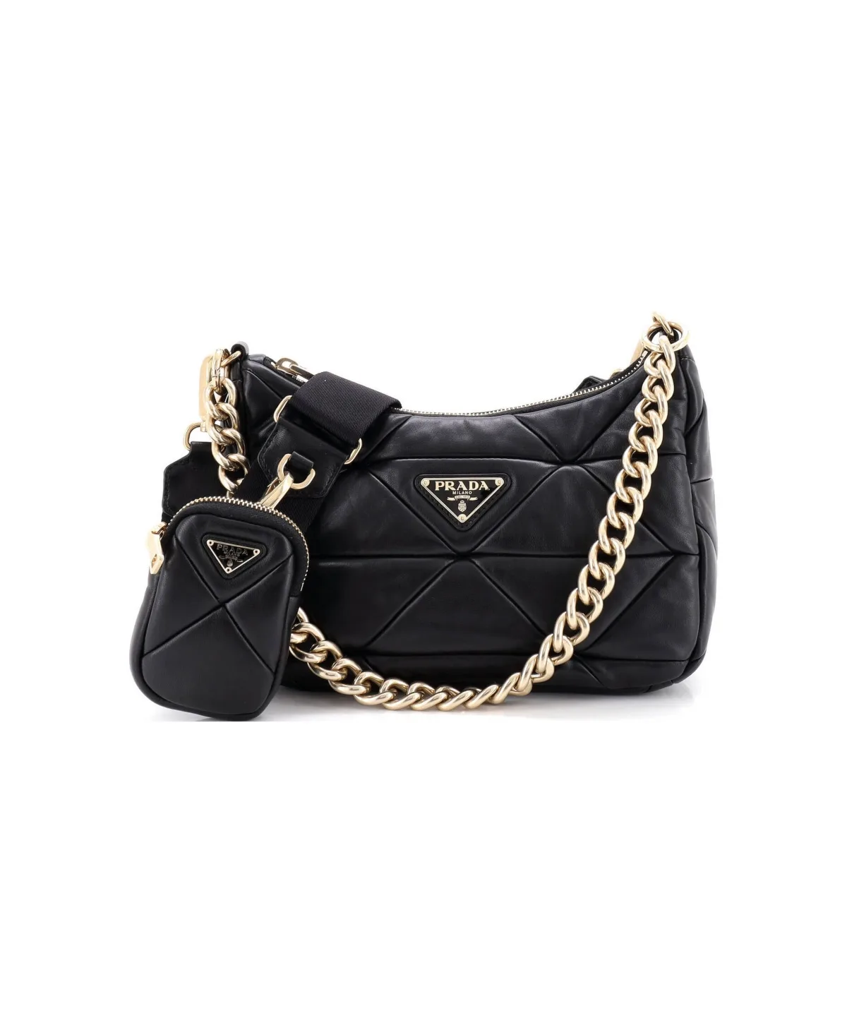 Pre-Owned Small System Re-Edition Shoulder Bag Quilted Nappa Leather by Prada