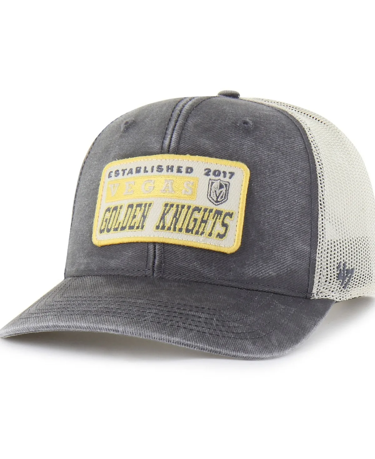 Vegas Golden Knights Canteen Pigment Dyed Patch Trucker Adjustable Hat by 47 Brand
