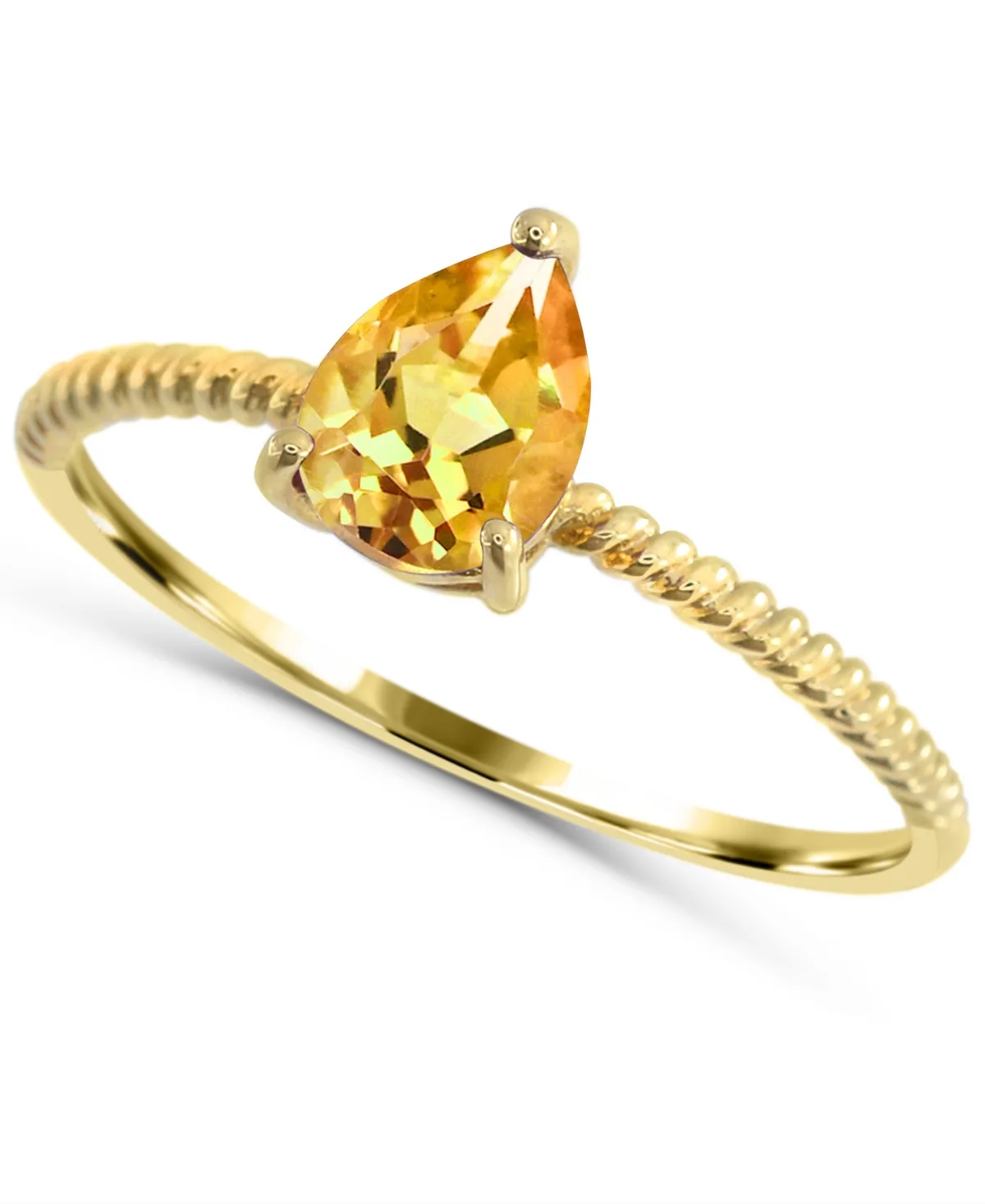 Citrine Solitaire Ring (1/2 ct. t.w.) in 14k Gold-Plated Sterling Silver