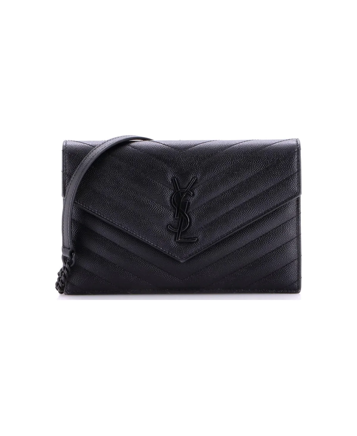 Pre-Owned Small Classic Monogram Wallet on Chain Matelasse Chevron Leather