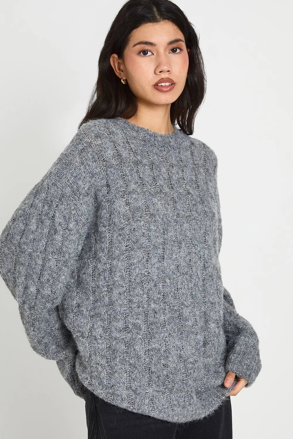 Crew Neck Cable Knit Jumper