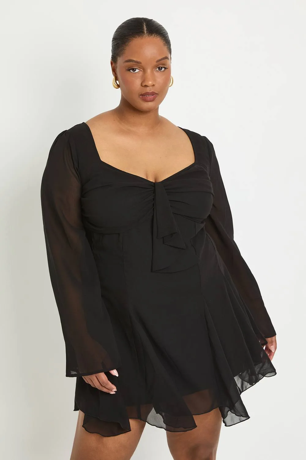 Godet Hem Mini Dress by boohoo