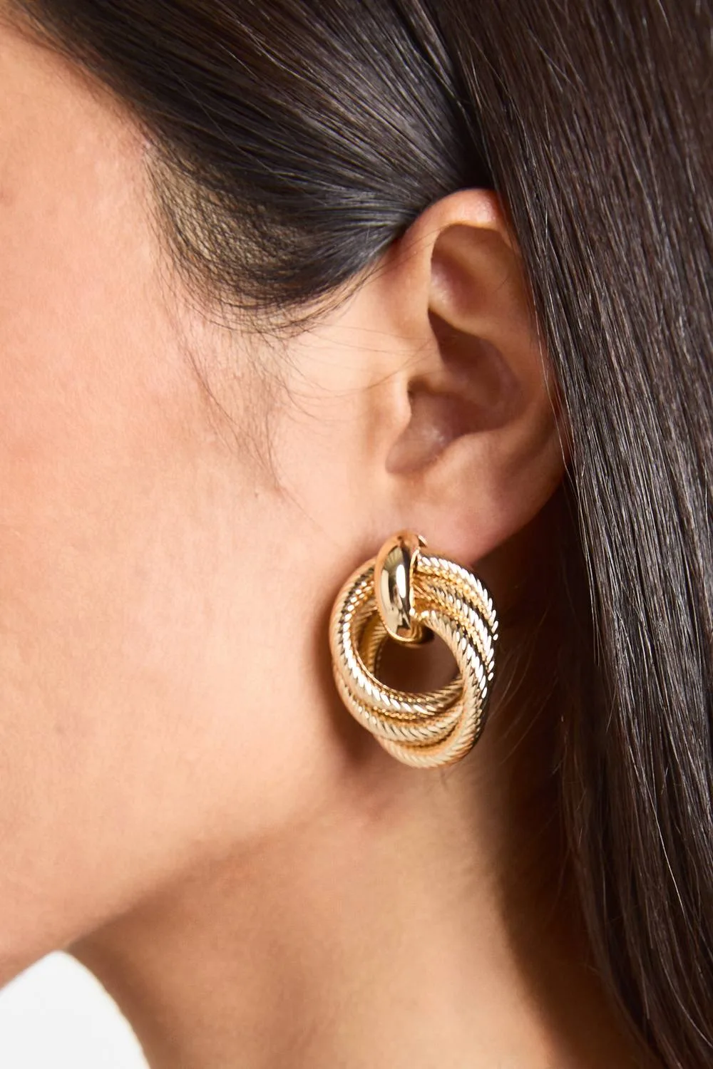 Oversized Door Knocker Stud Earrings by boohoo