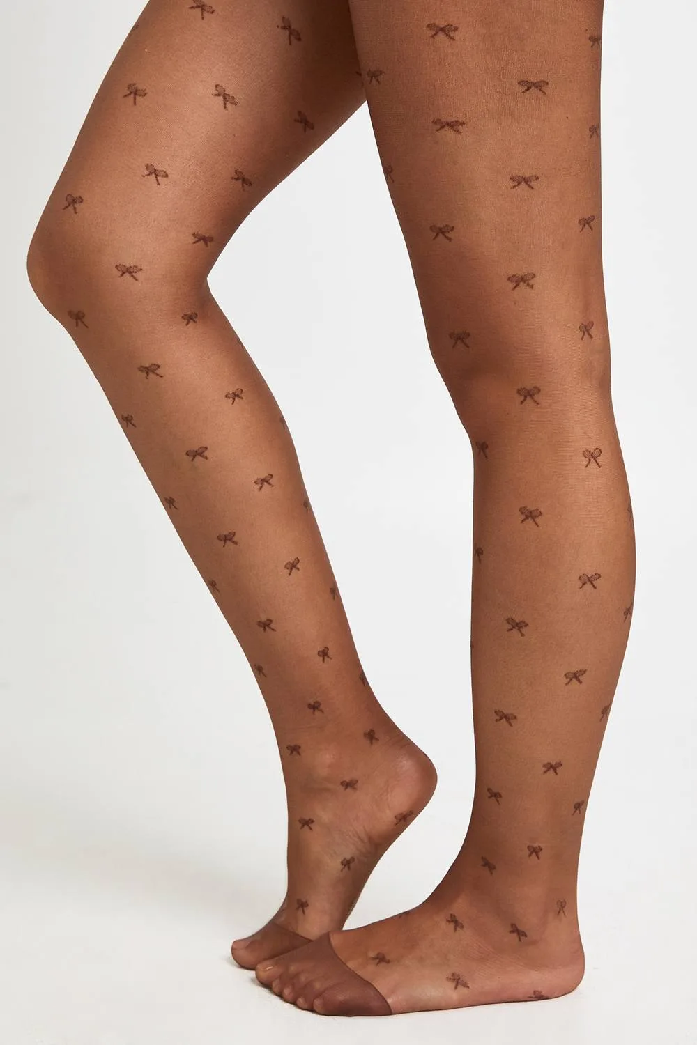 Mini Bow Detail Sheer Tights by boohoo