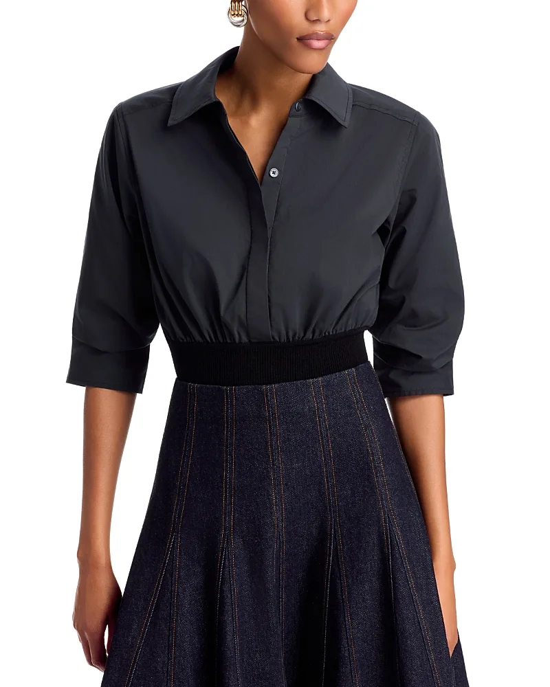 Stiles Cropped Cotton Shirt by Simkhai