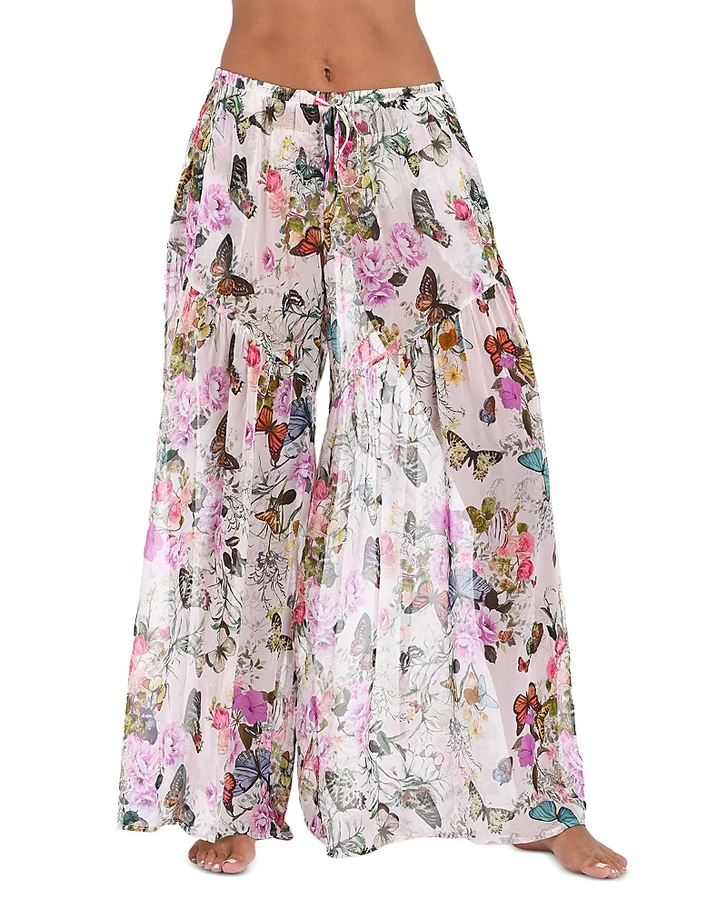 Sharon Butterfly Wide Leg Swim Cover-Up Pants by L'AGENCE
