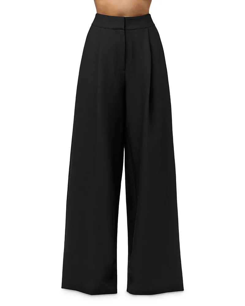 Pleated Wide Leg Suit Pants