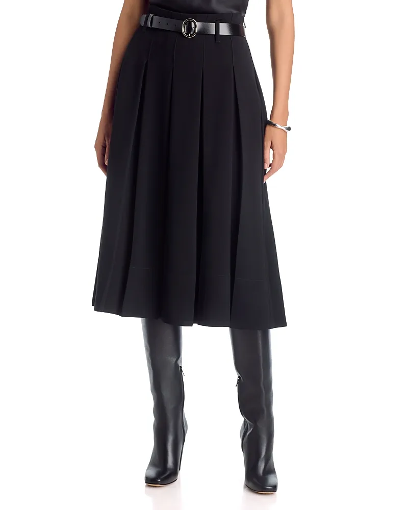Rylee Belted Pleated Skirt
