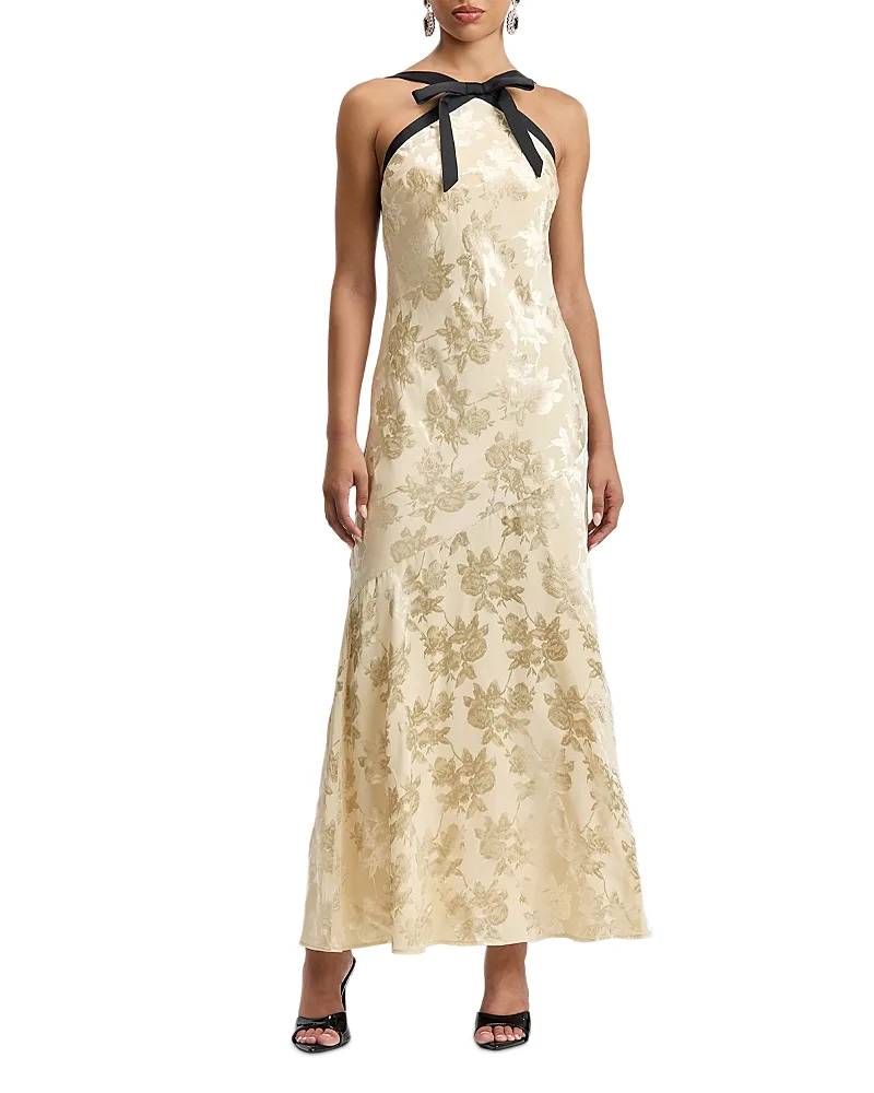 Contrast Bow Maxi Dress by Avec Les Filles