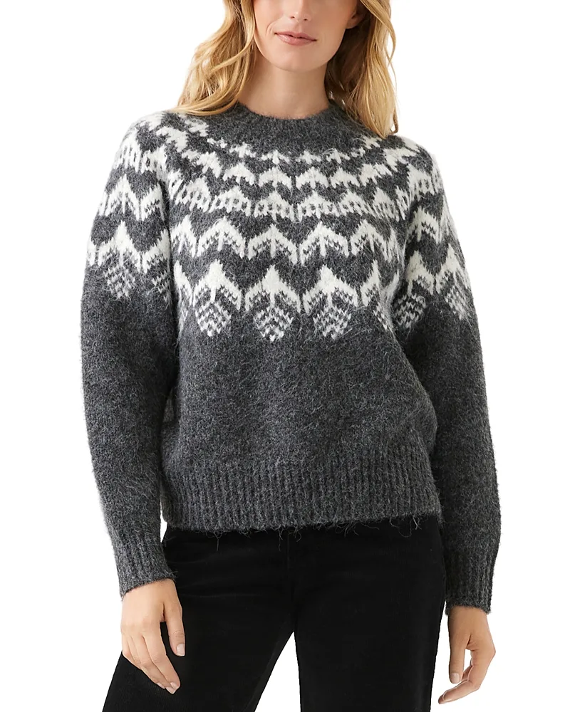 Jacquard Crewneck Fair Isle Sweater by Karen Kane