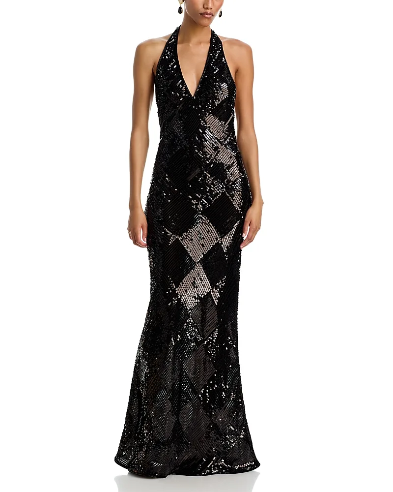 Cherlyn Embellished Halter Dress by LoveShackFancy