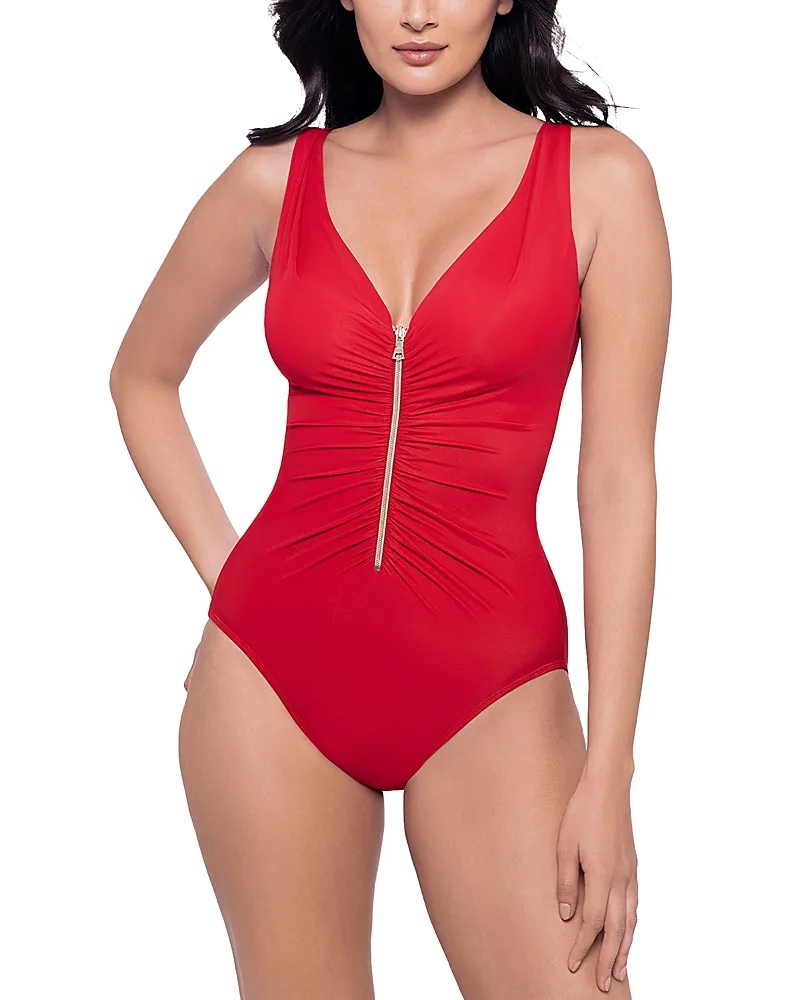 Razzle Dazzle Zip One Piece Swimsuit by Miraclesuit