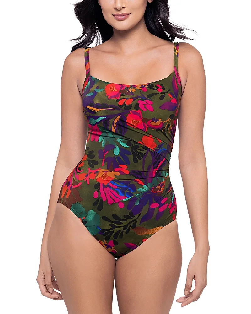 Samba Selva Draped One Piece Swimsuit by Miraclesuit