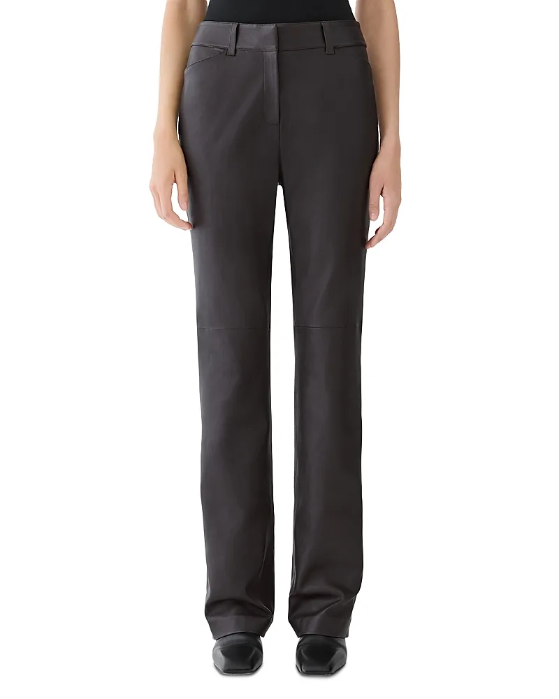 Bond Leather Straight Leg Pants by Lafayette 148 New York
