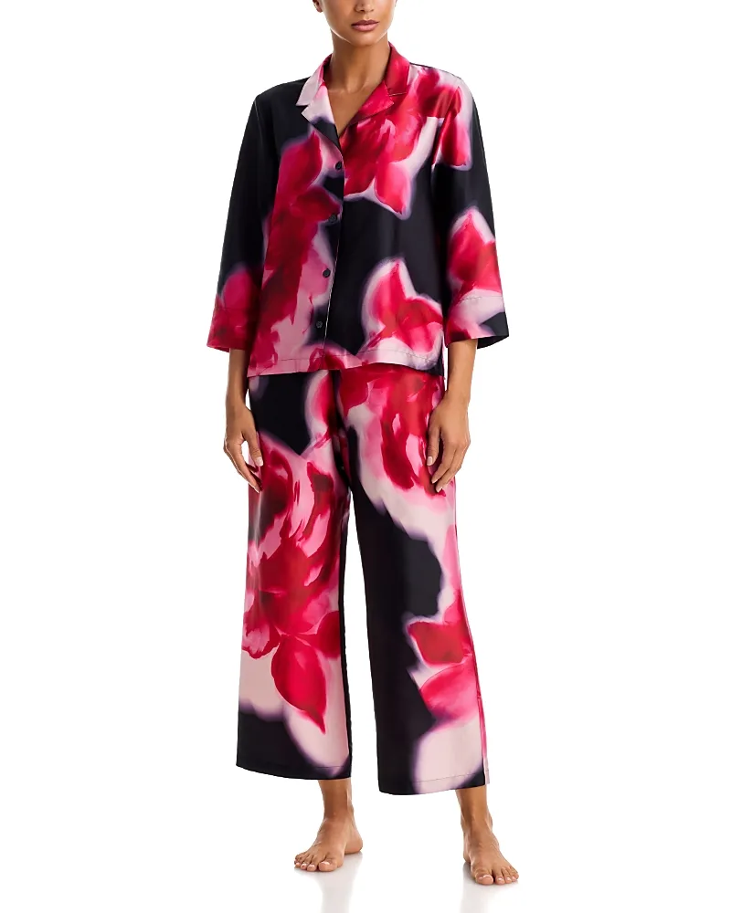 Printed Notch Lapel Pajama Set by Natori