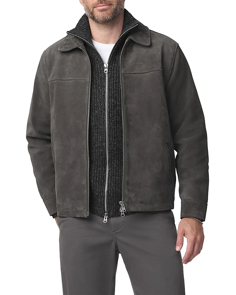 Suede Leather Zip Jacket by Joe's Jeans
