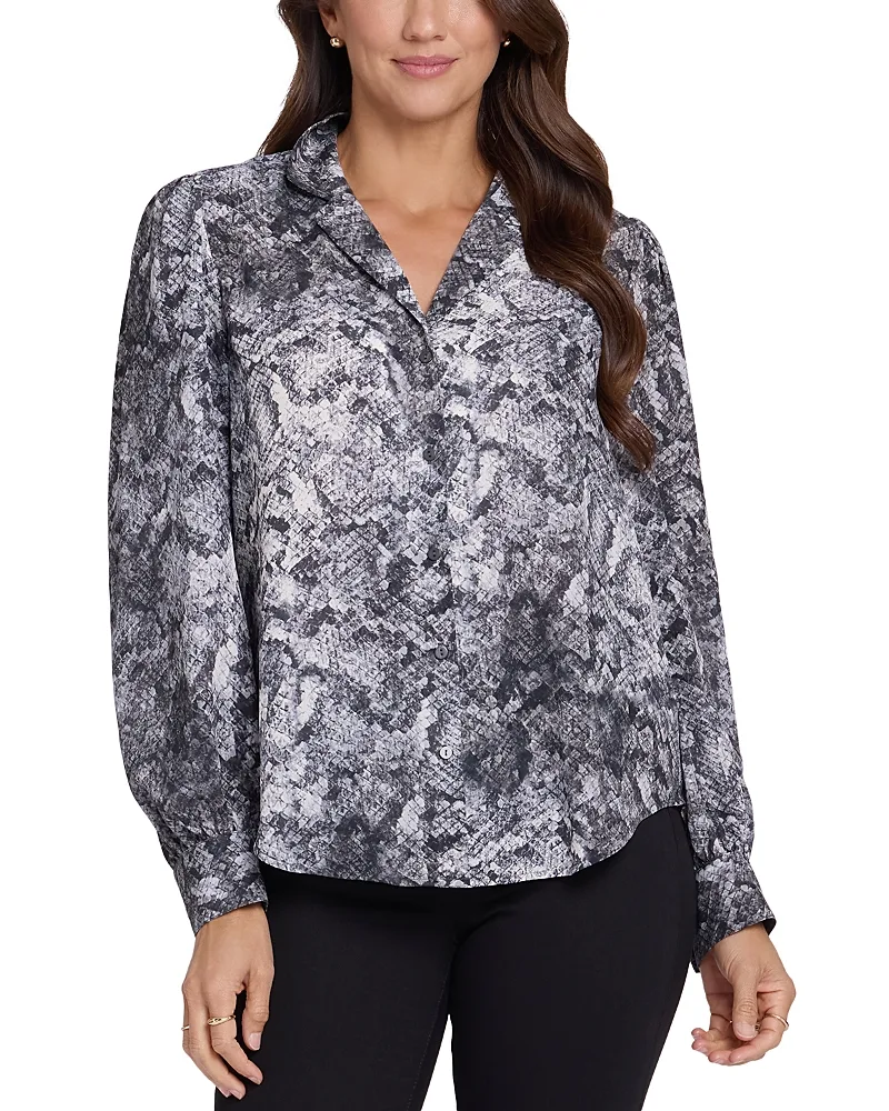 Lyla Snake Print Long Sleeve Blouse by NYDJ