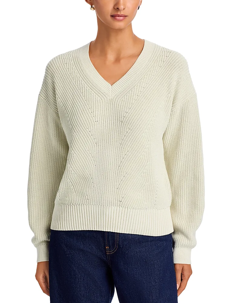 Salt & Sea Wash Cotton V Neck Sweater