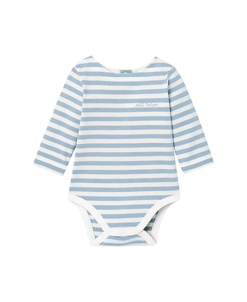 Striped Jersey Long-Sleeved Bodysuit by Jacadi Paris