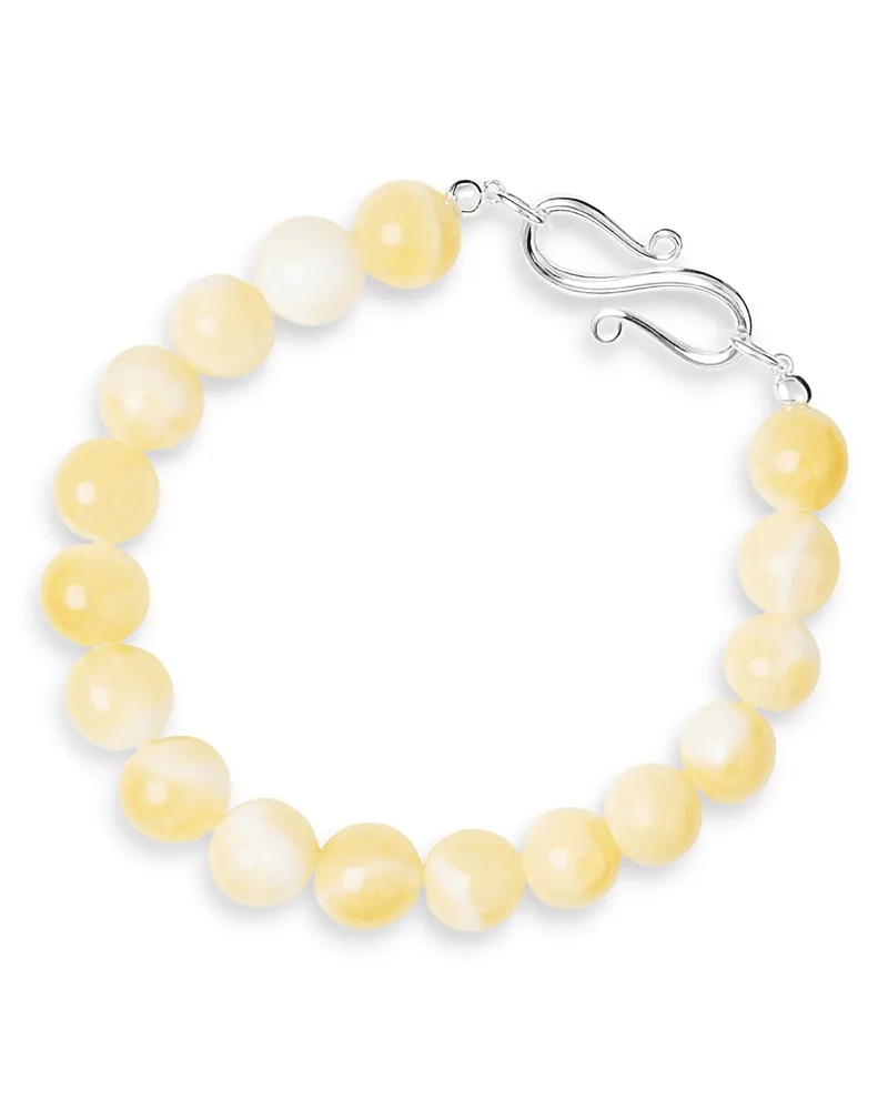 Mary Beige Topaz Beaded Flex Bracelet by Lie Studio