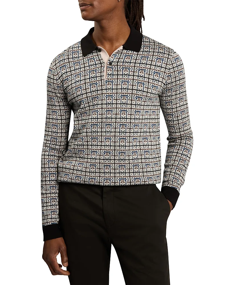Darven Long Sleeve Geo Fair Isle Sweater Polo by Ted Baker