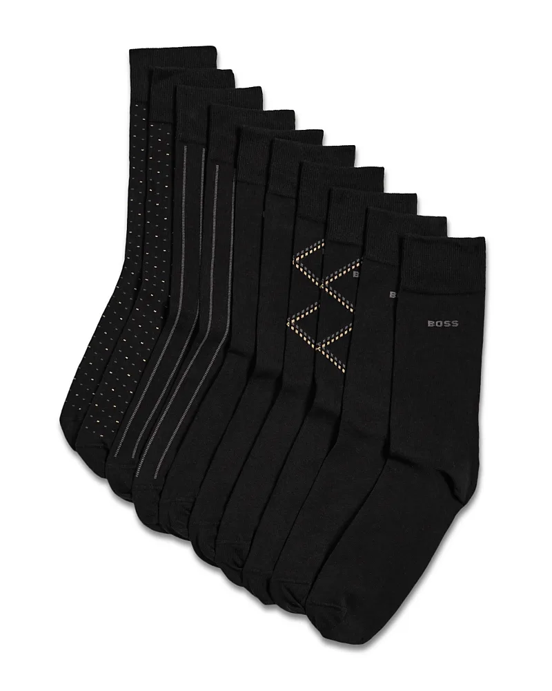 Argyle Crew Socks, Pack of 5 by Boss