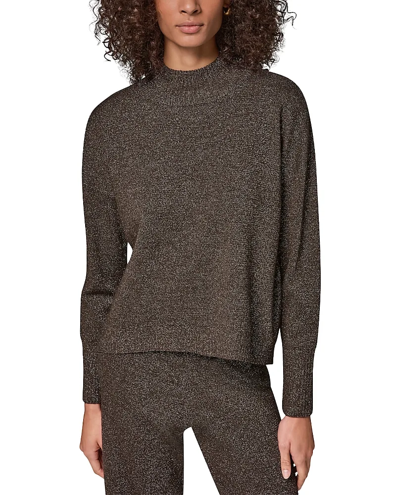 Dkny Metallic Merino Wool Mock Neck Sweater by Donna Karan Weekend