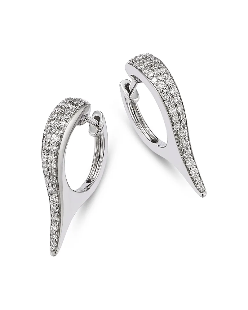 Diamond Spike Huggie Hoop Earrings in 14K White Gold, 0.37 Tcw by Bloomingdales Fine Collection