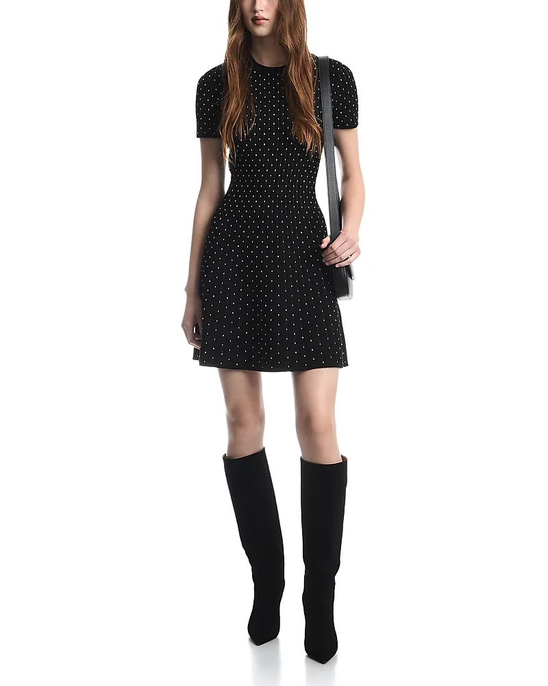 Emporio Armani Jacquard Round Neck Short Sleeve Dress by Armani