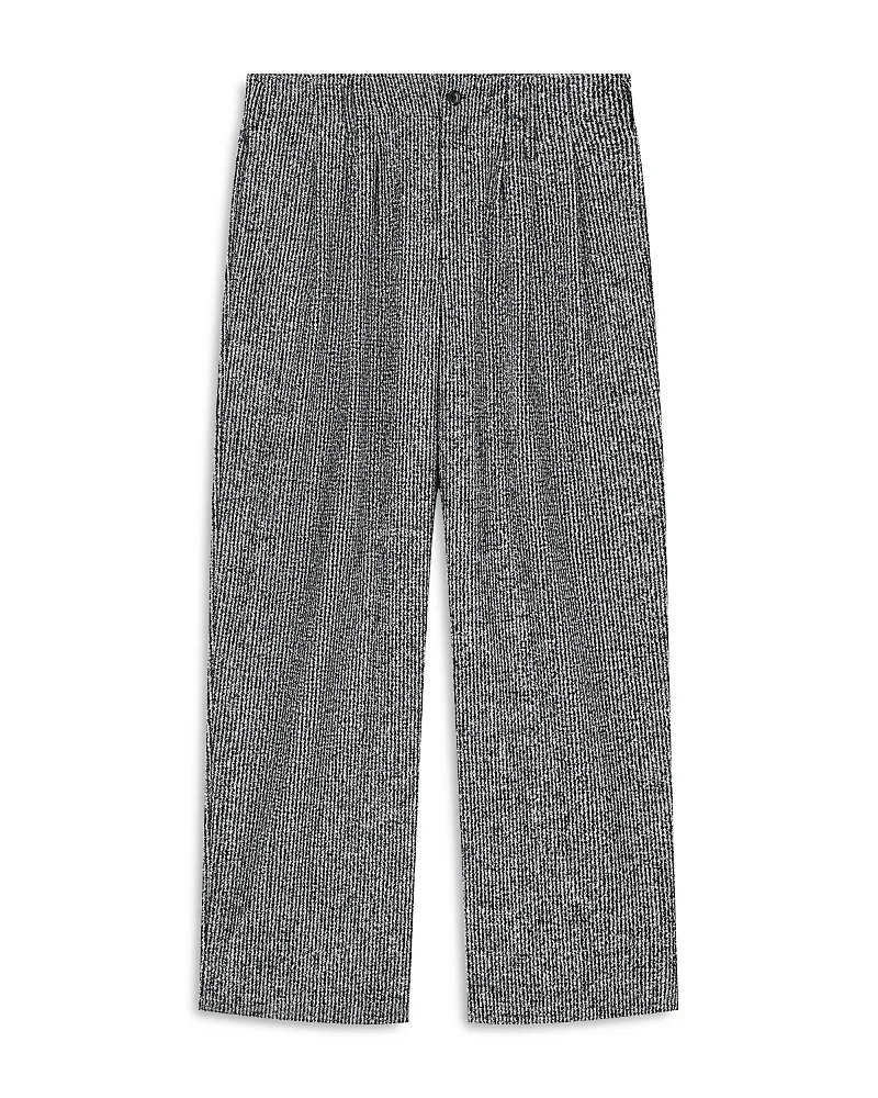 Emporio Armani Pleated Wool Blend Flannel Trousers by Armani