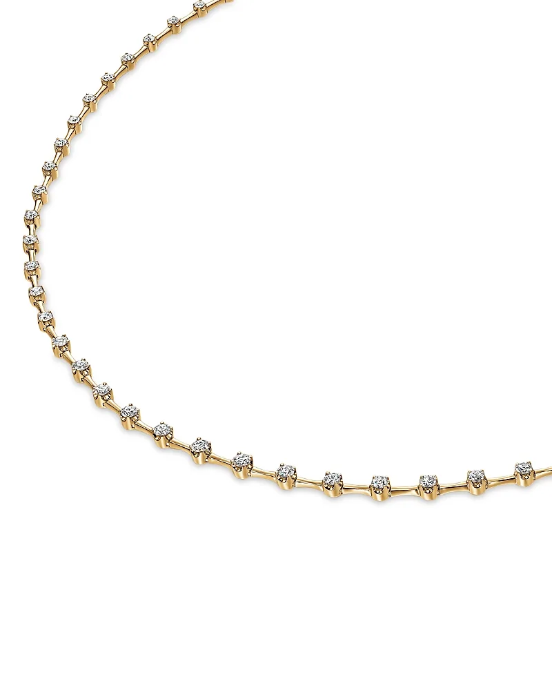 Hearts on Fire 18K Yellow Gold Cascade Diamond Station Line Collar Necklace, 2.6 Tcw by fire
