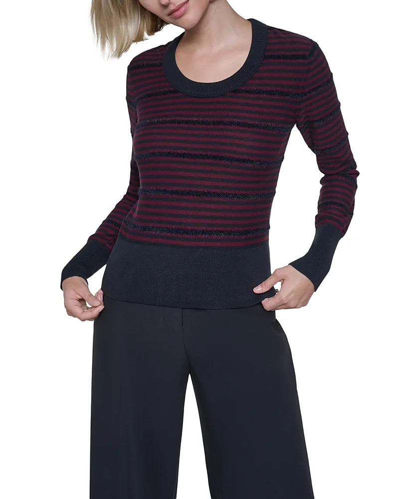 Striped Cotton Scoop Neck Sweater by Sonia Rykiel