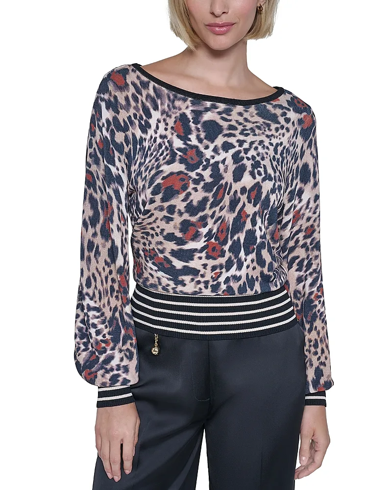 Rue Du Leopard Boatneck Sweater by Sonia Rykiel