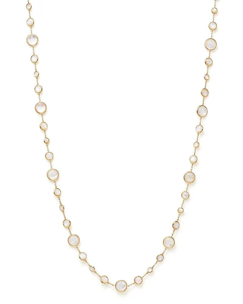 18K Gold Lollipop Lollitini Necklace in Mother-Of-Pearl Doublet and Clear Quartz, 36" by Ippolita
